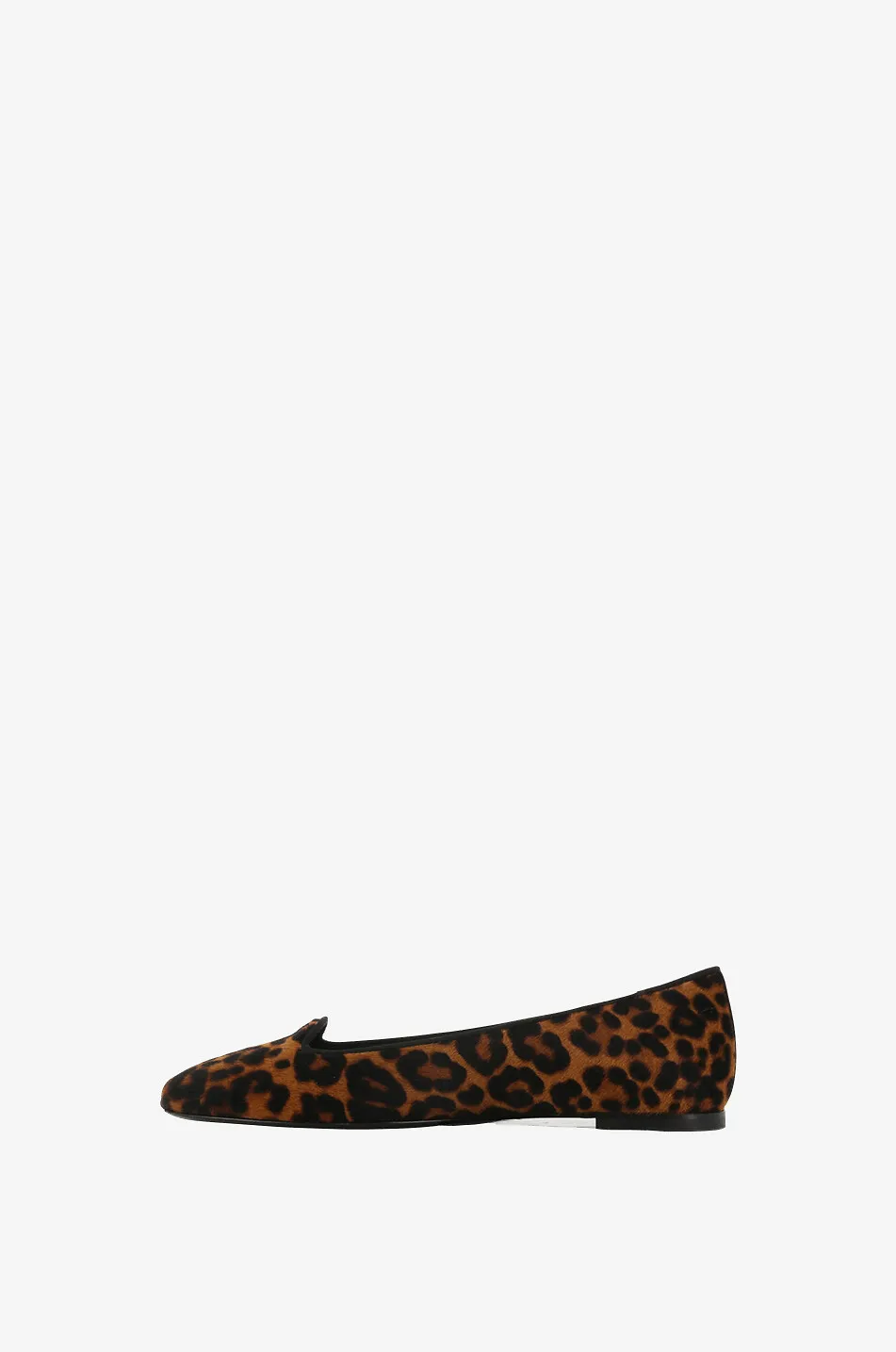 Ballerines en cuir poulain imprimé léopard Danis