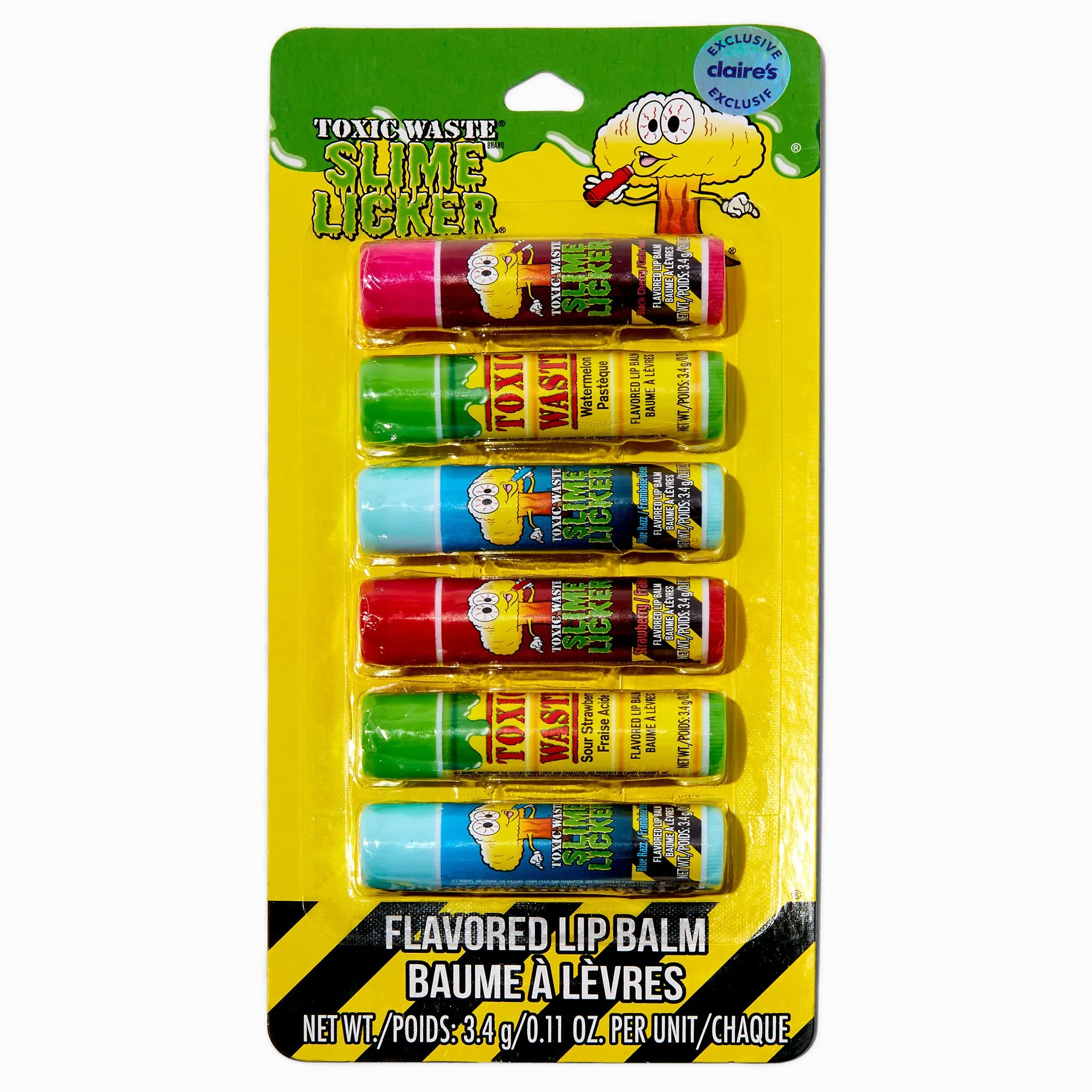 Baumes à lèvres parfumés en exclusivité chez Claire’s Slime Licker Toxic Waste® - Lot de 6