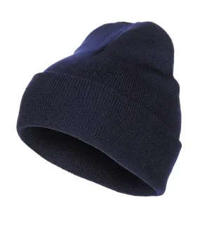 Bonnet, 100% laine, bleu, finement tricoté