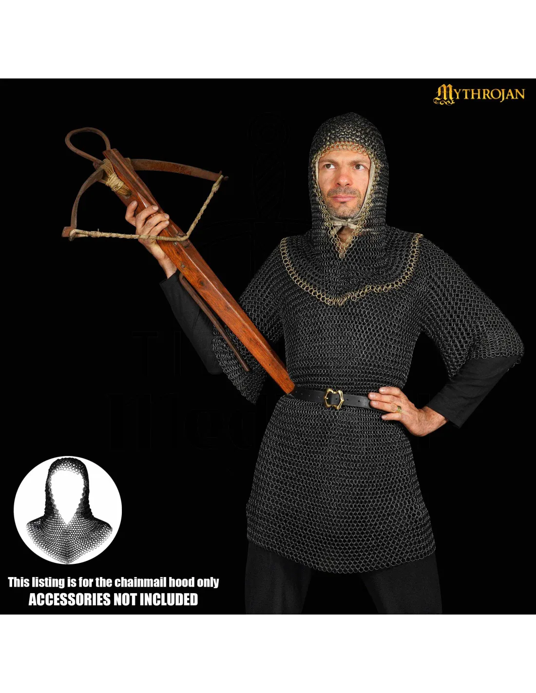 Bordures de cotte de mailles bourreau en laiton, finition noircie - Taille L ⚔️