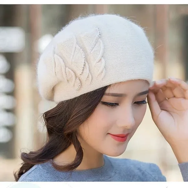Béret d'hiver en tricot pour femme