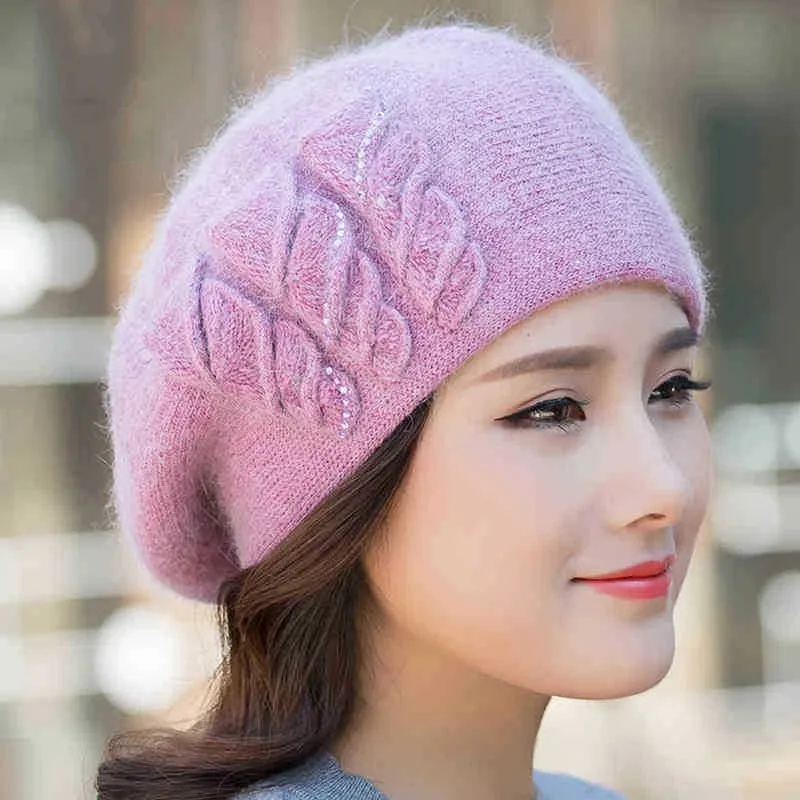 Béret d'hiver en tricot pour femme