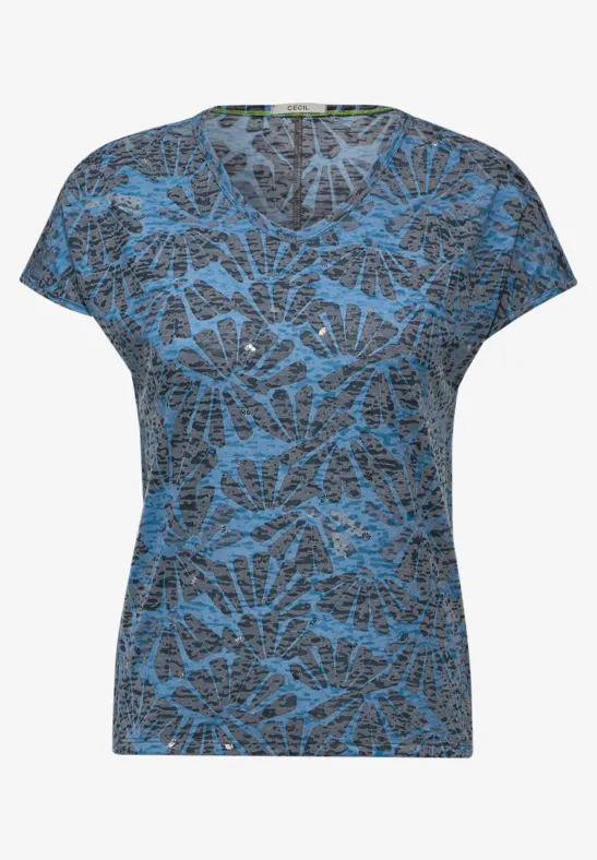 CECIL T-shirt imprimé burn-out 