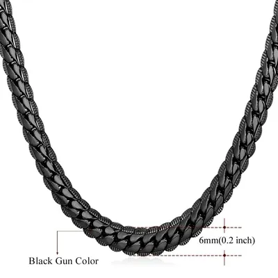 Chaine Acier homme à maillage Serpenté Black Gun