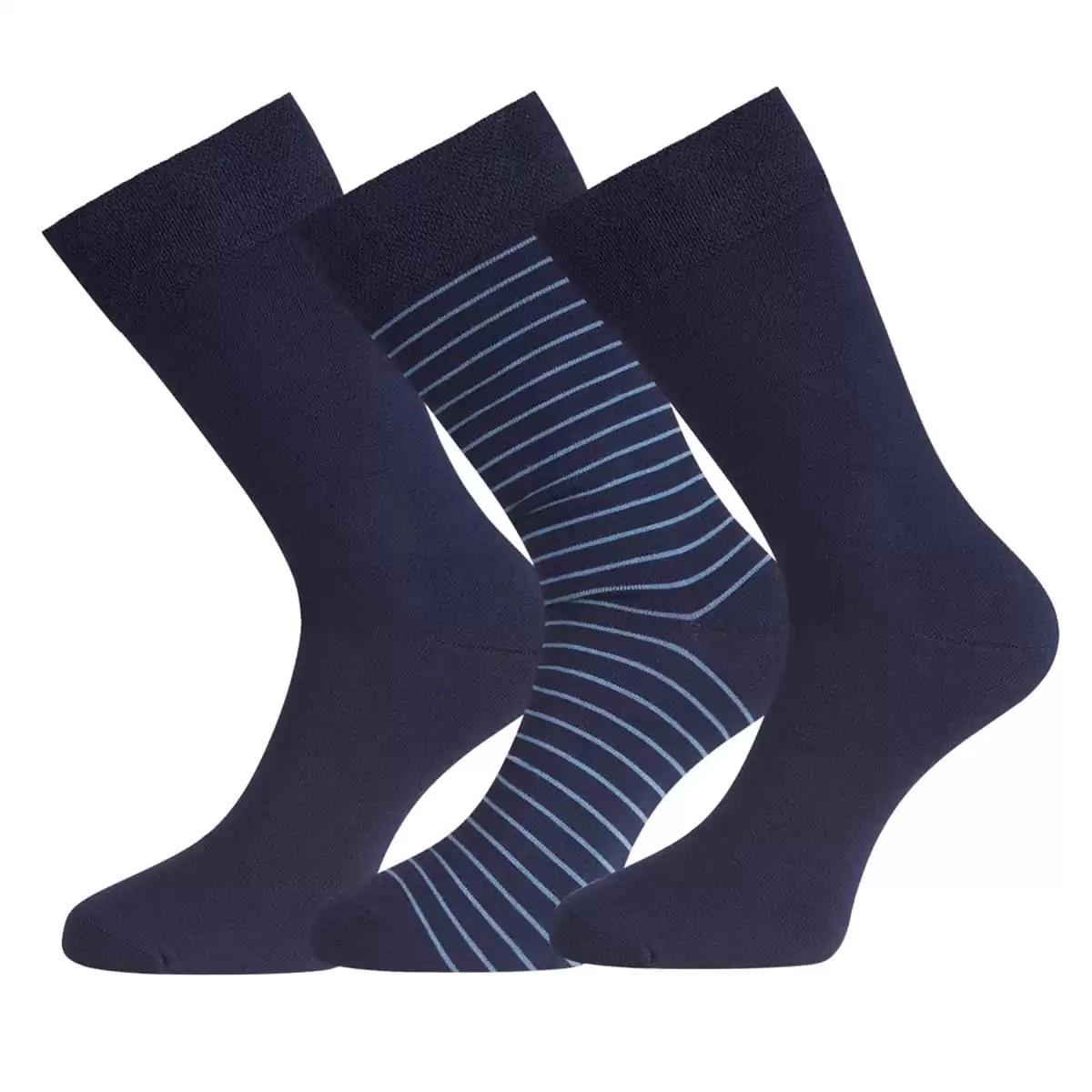 Chaussettes Bamboo Basics Beau Navy Wide Lt Blue Navy (Lot de 3)