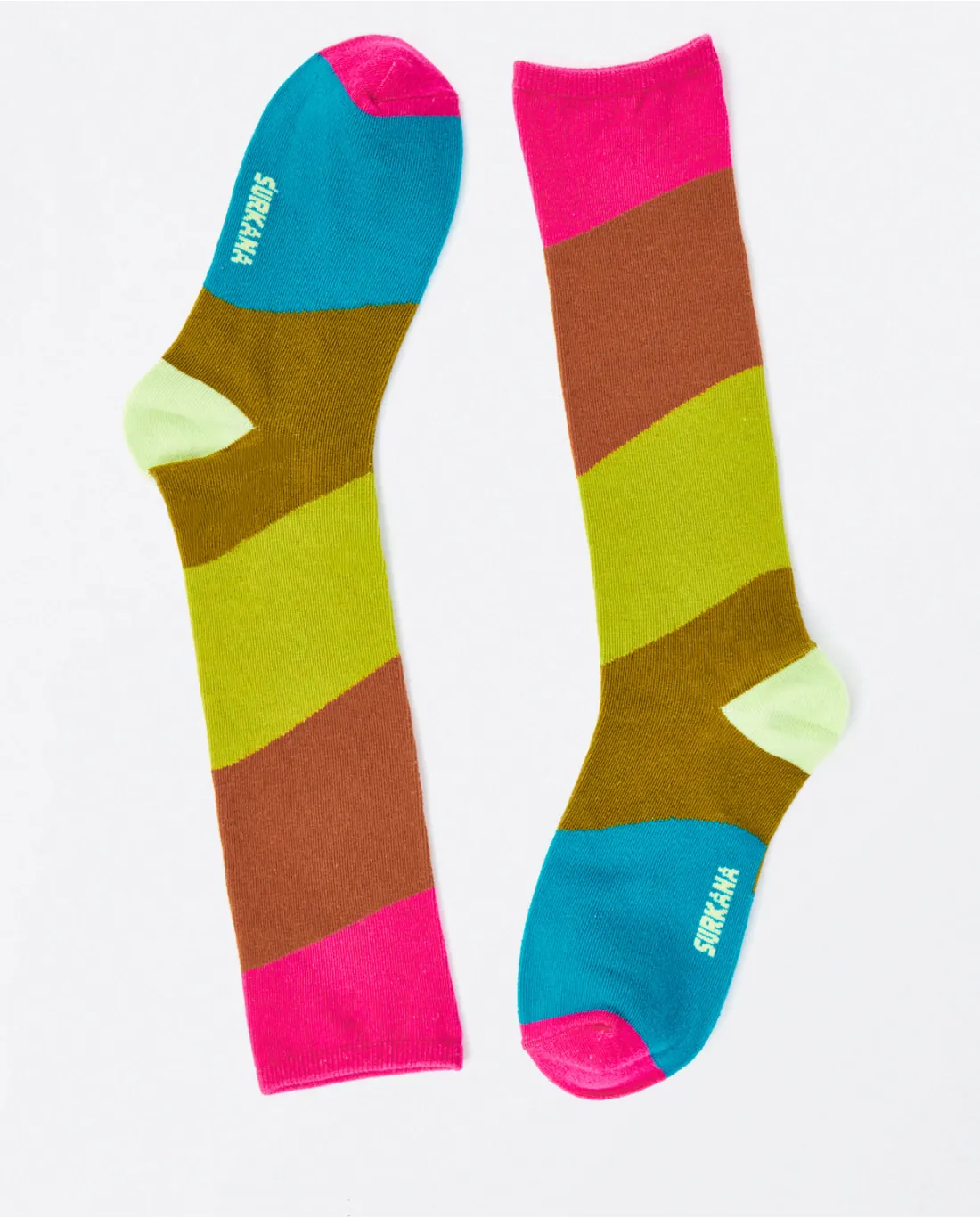 Chaussettes jacquard hautes Vert