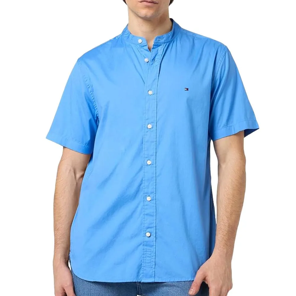 Chemisette Bleu Homme Tommy Hilfiger Flex Poplin Mao