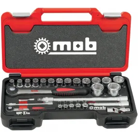 Coffret box 1/4" et 1/2" 6 pans avec cliquet rond - 33 pièces MOB sur Bricozor