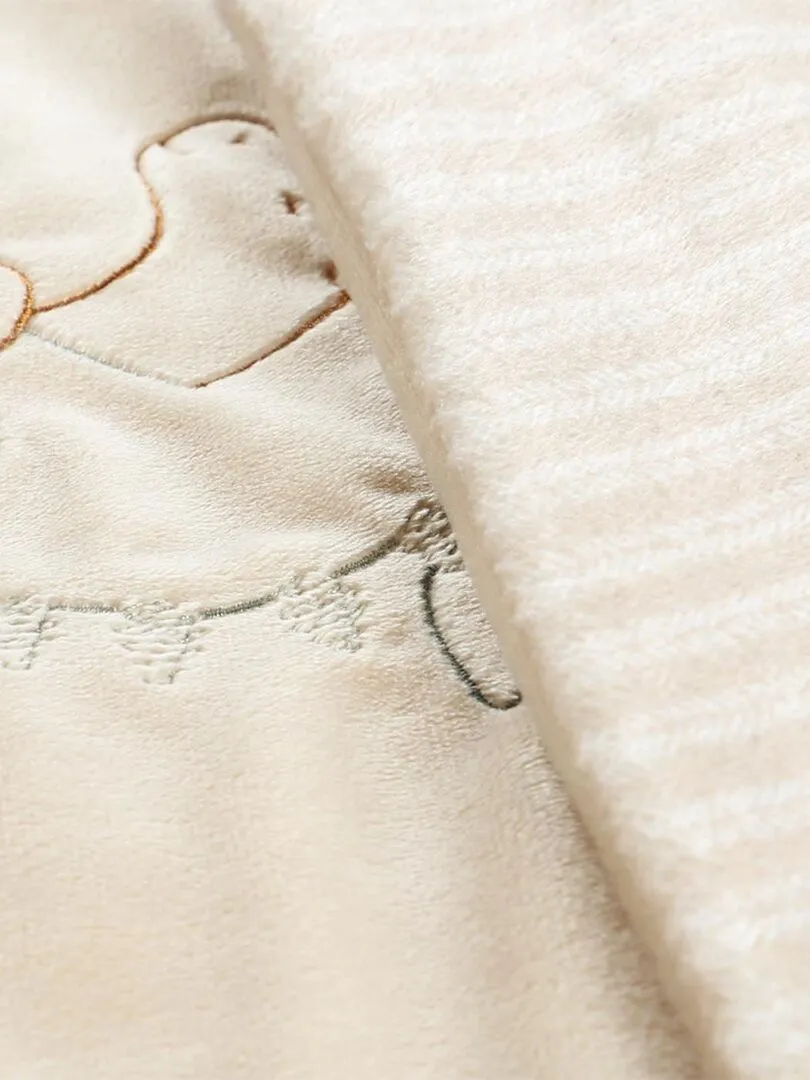 Couverture 75 x 100 cm TSO en Veloudoux, - Beige