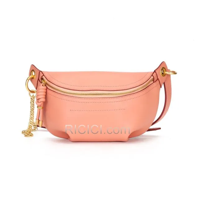 Crossbody Avec Chaîne Sangle Sac À Main Femme Cuir Corail Chic Sac Banane Ceinture