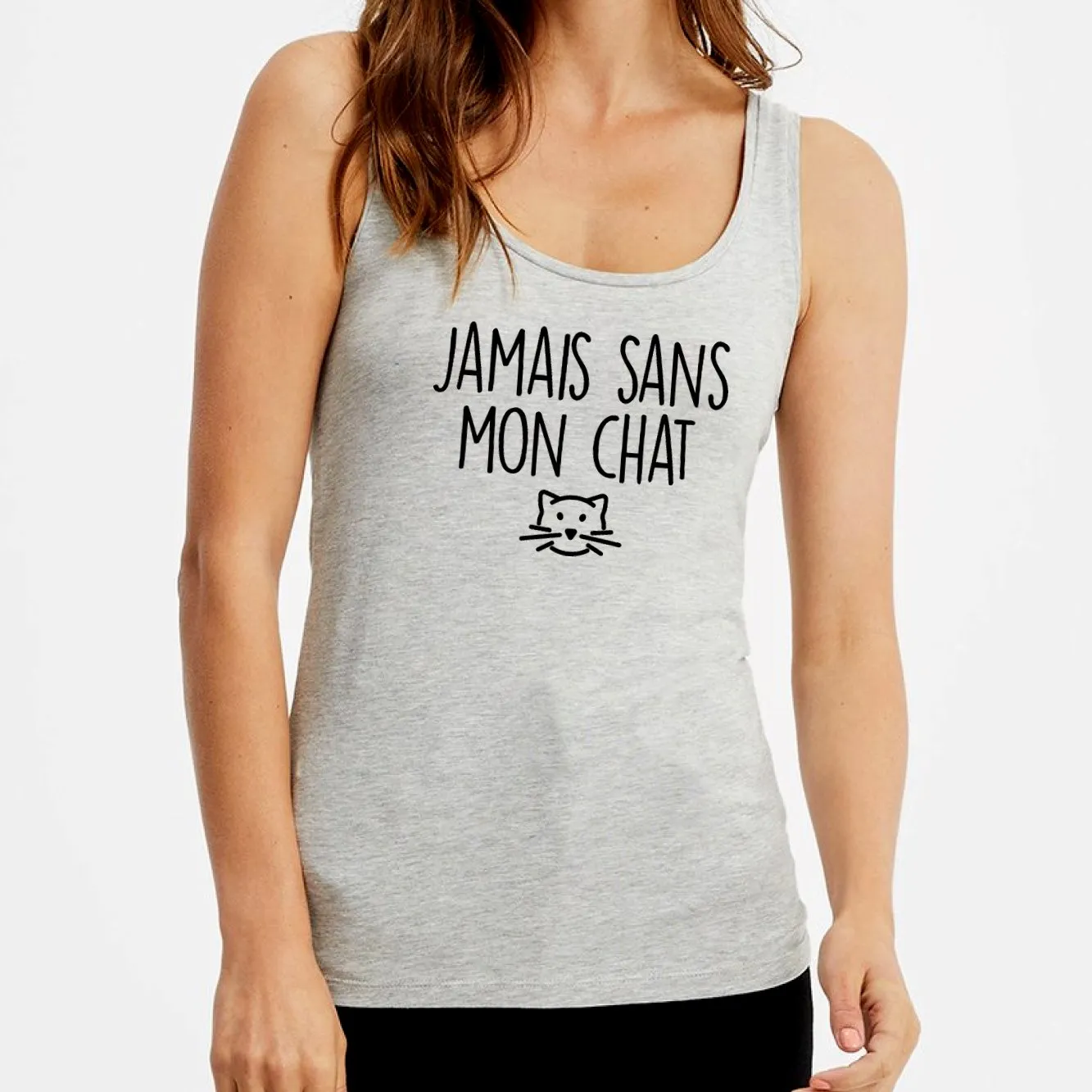 Débardeur Femme Jamais sans mon chat