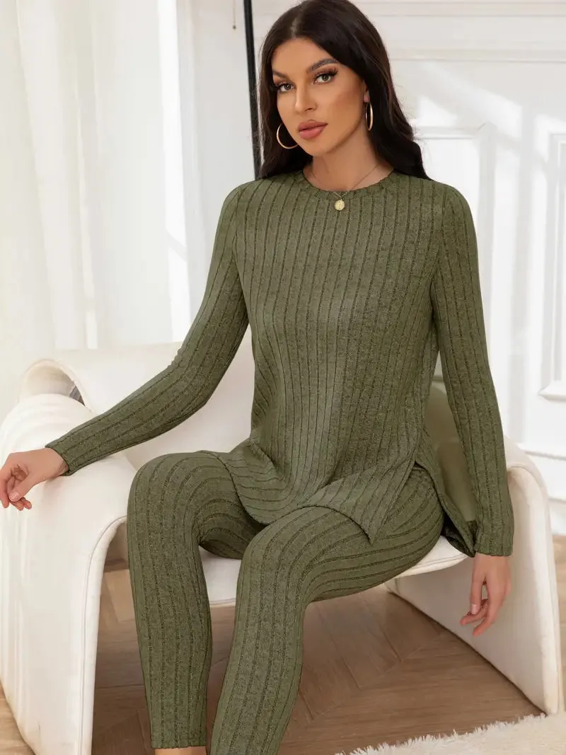 Fleur - Ensemble à ctes en tricot pour femmes