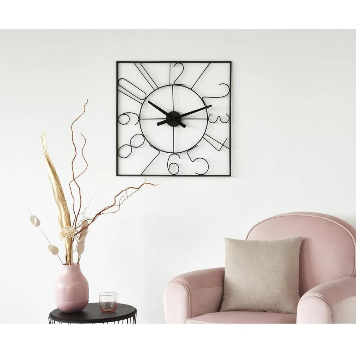 Horloge carrée design Alban Noir | 3 Suisses