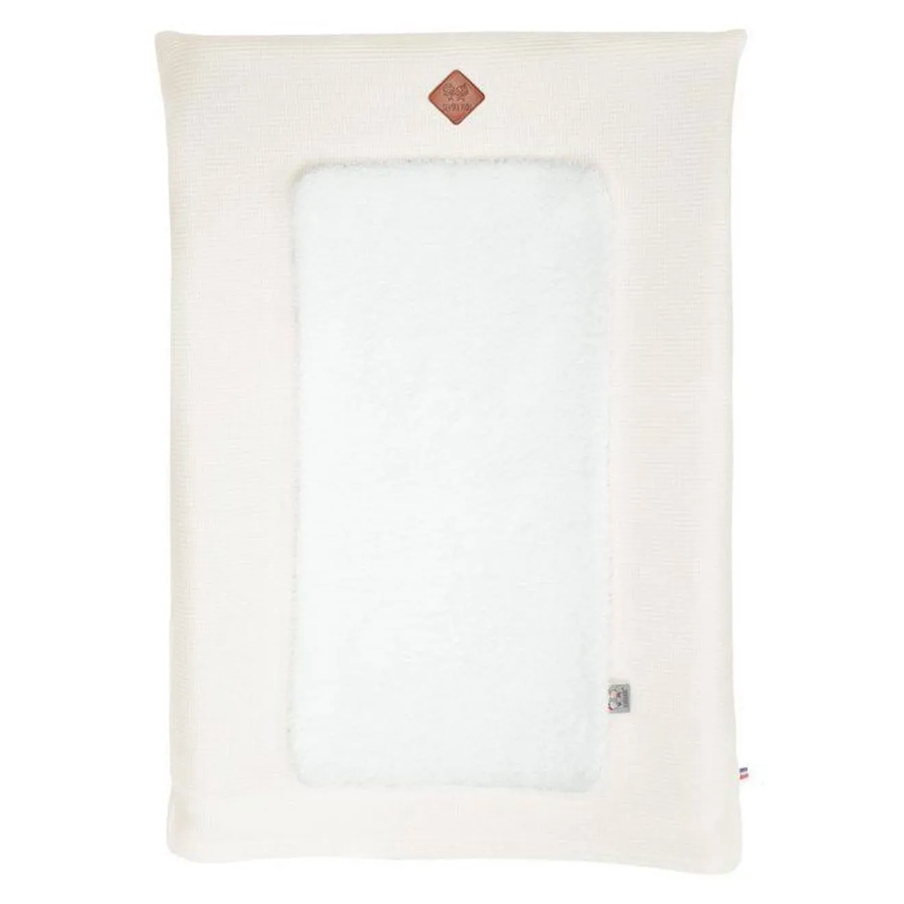 Housse de matelas à langer + tapis de change Nid d'abeille Écru blanc - Sevira Kids