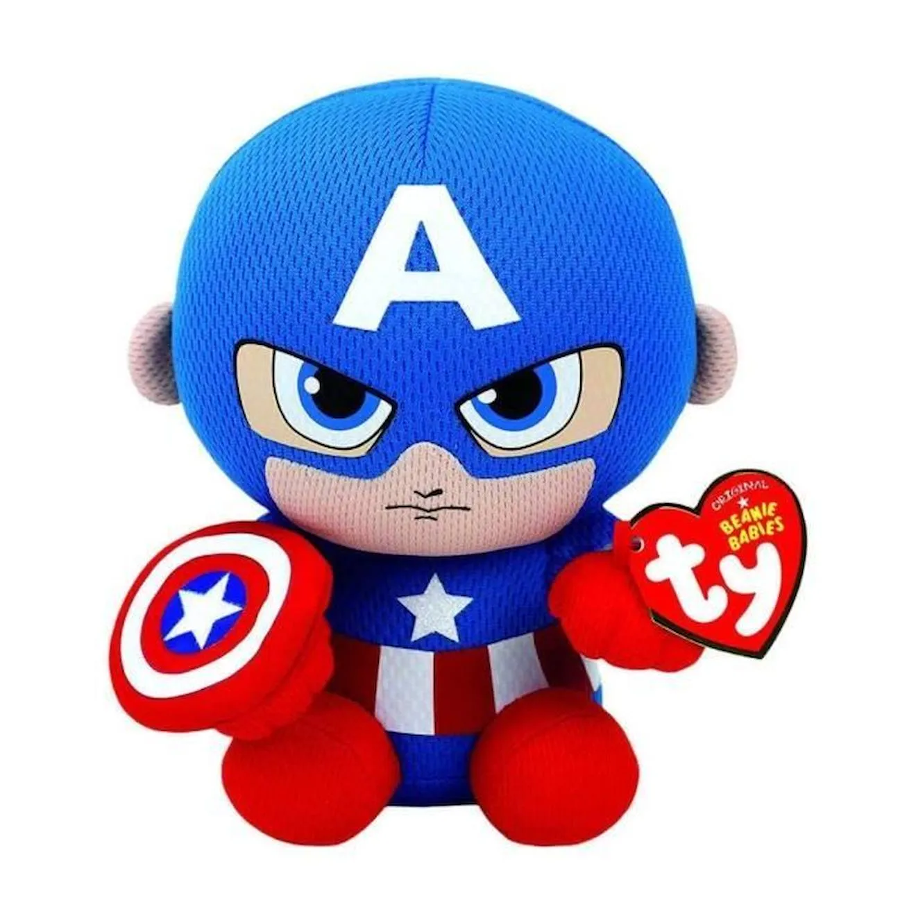 Jouet en peluche - TY - Captain America - 16 cm - Bleu, Multicolore - Dès 3 ans bleu - Ty