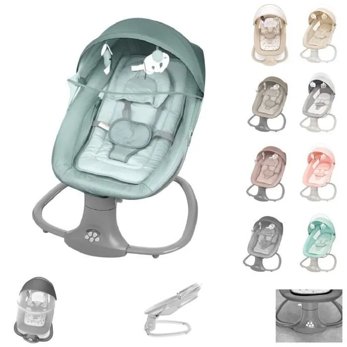 Kikkaboo Transat Winks 2 en 1 chaise moustiquaire minuterie musique télécommande [Vert]