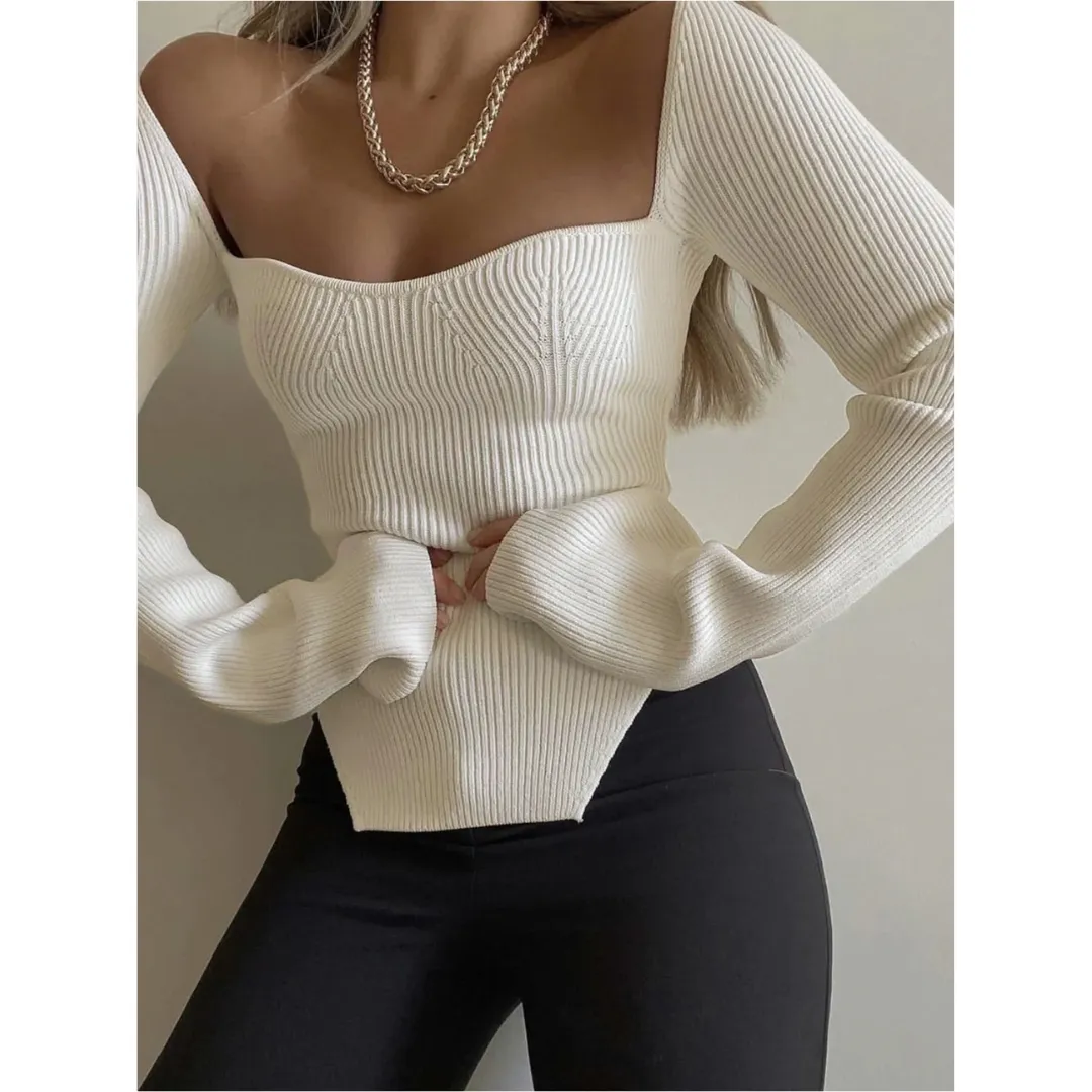 Kirstena | Femme Haut En Tricot | Manches Longues