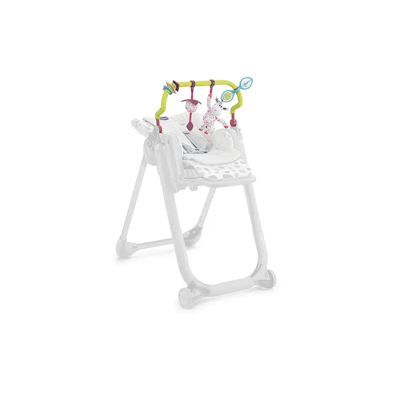 Kit 0m+ pour Chaise Haute Polly Progres5 et Polly 2 Start : Barre de jeu + Coussin Réducteur