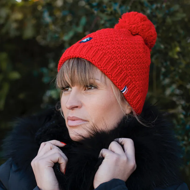 Le bonnet CITADIN en acrylique rouge - Blanc Bonnet - Scarpe