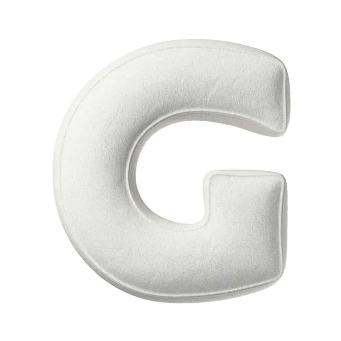 Lettre coussin G, 35x40cm (boucle) - blanc