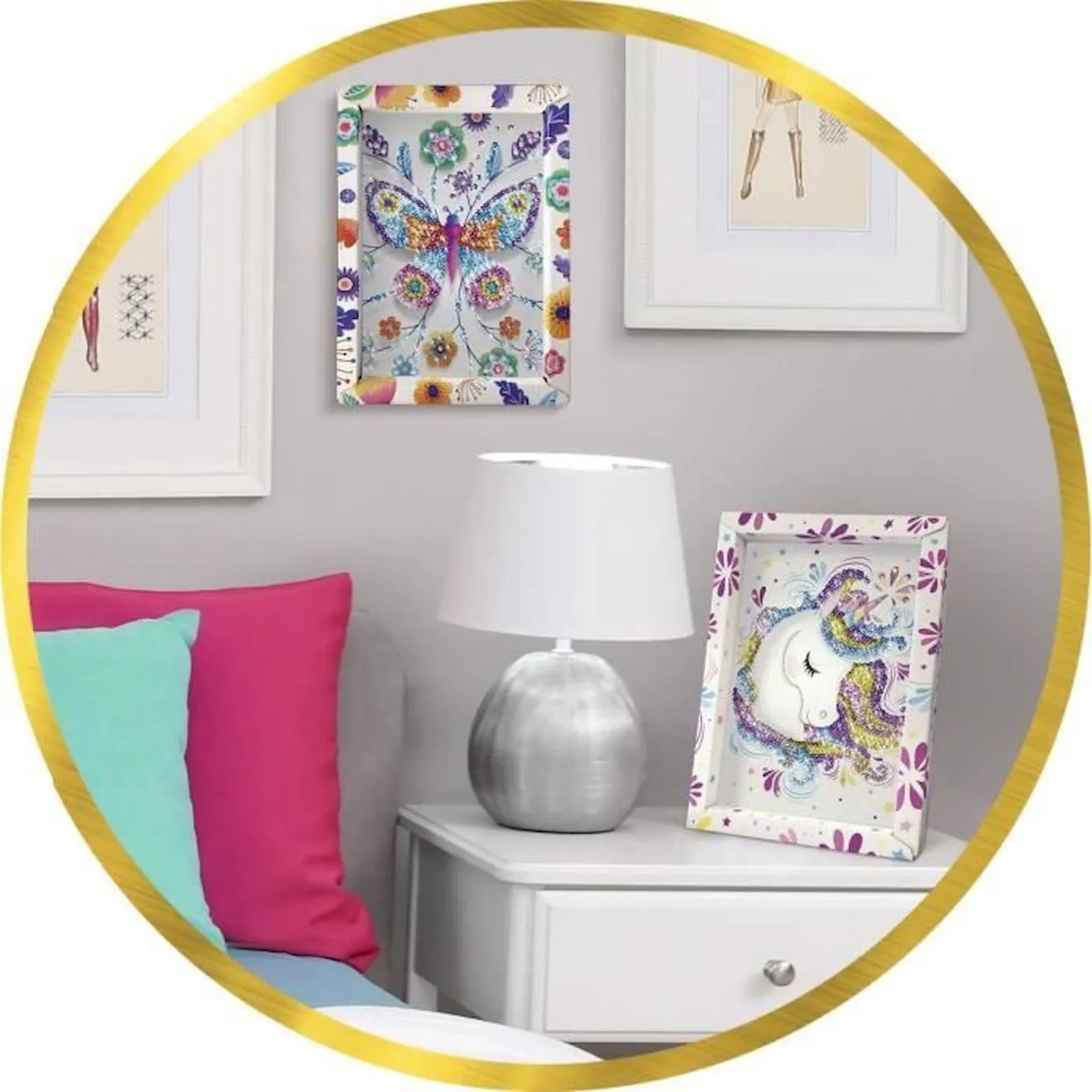 Loisir Créatif - Papillons - Illustration avec Sequins - Pour Enfant - Blanc blanc - Lansay