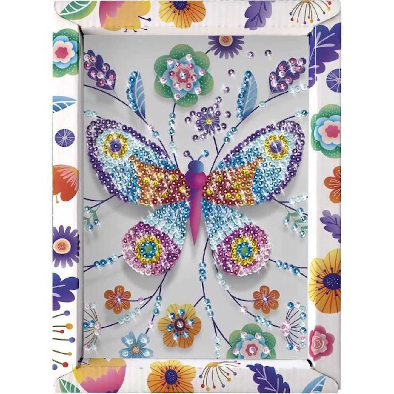 Loisir Créatif - Papillons - Illustration avec Sequins - Pour Enfant - Blanc blanc - Lansay