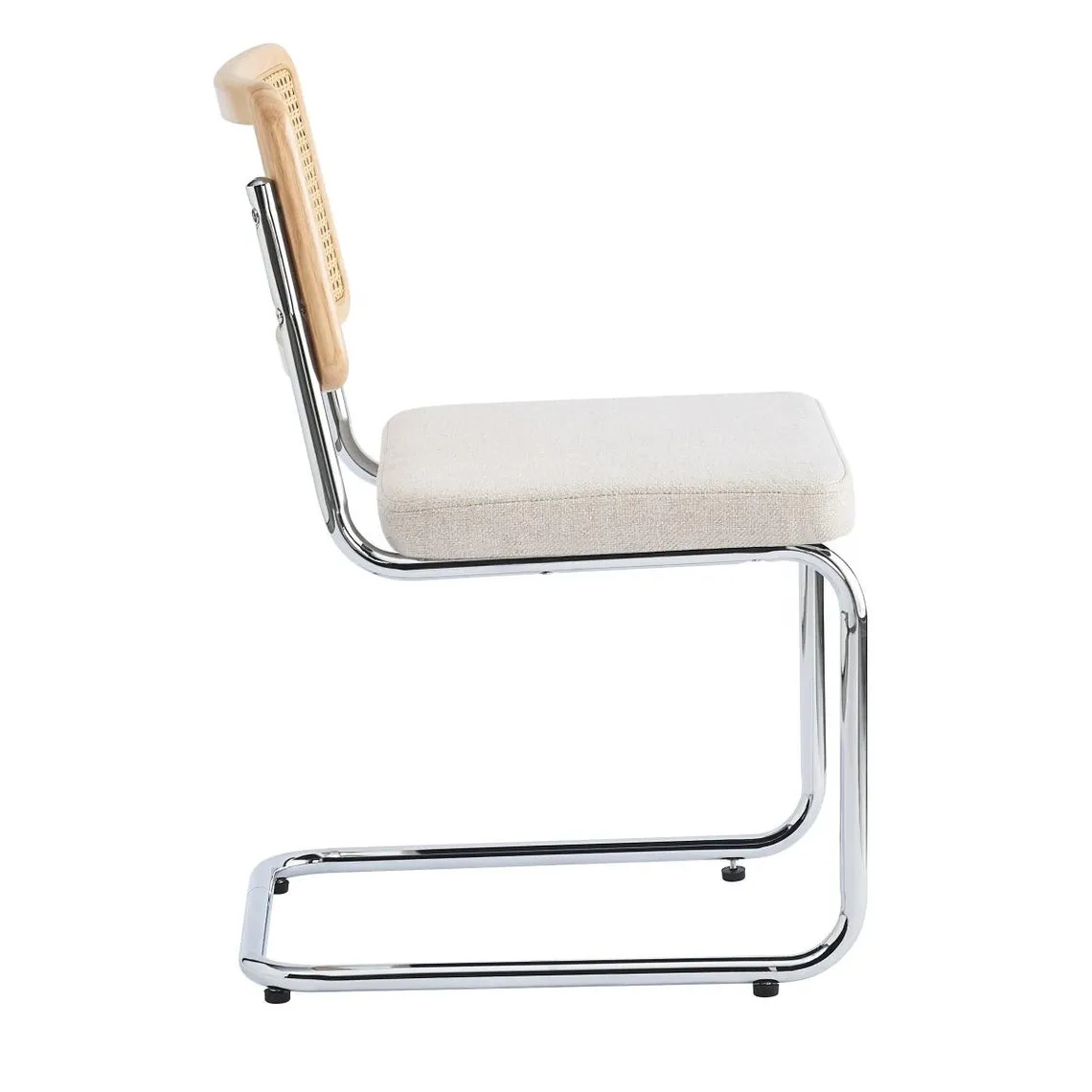 Lot de 2 chaises industrielles metal cannage rotin beige | 3 Suisses