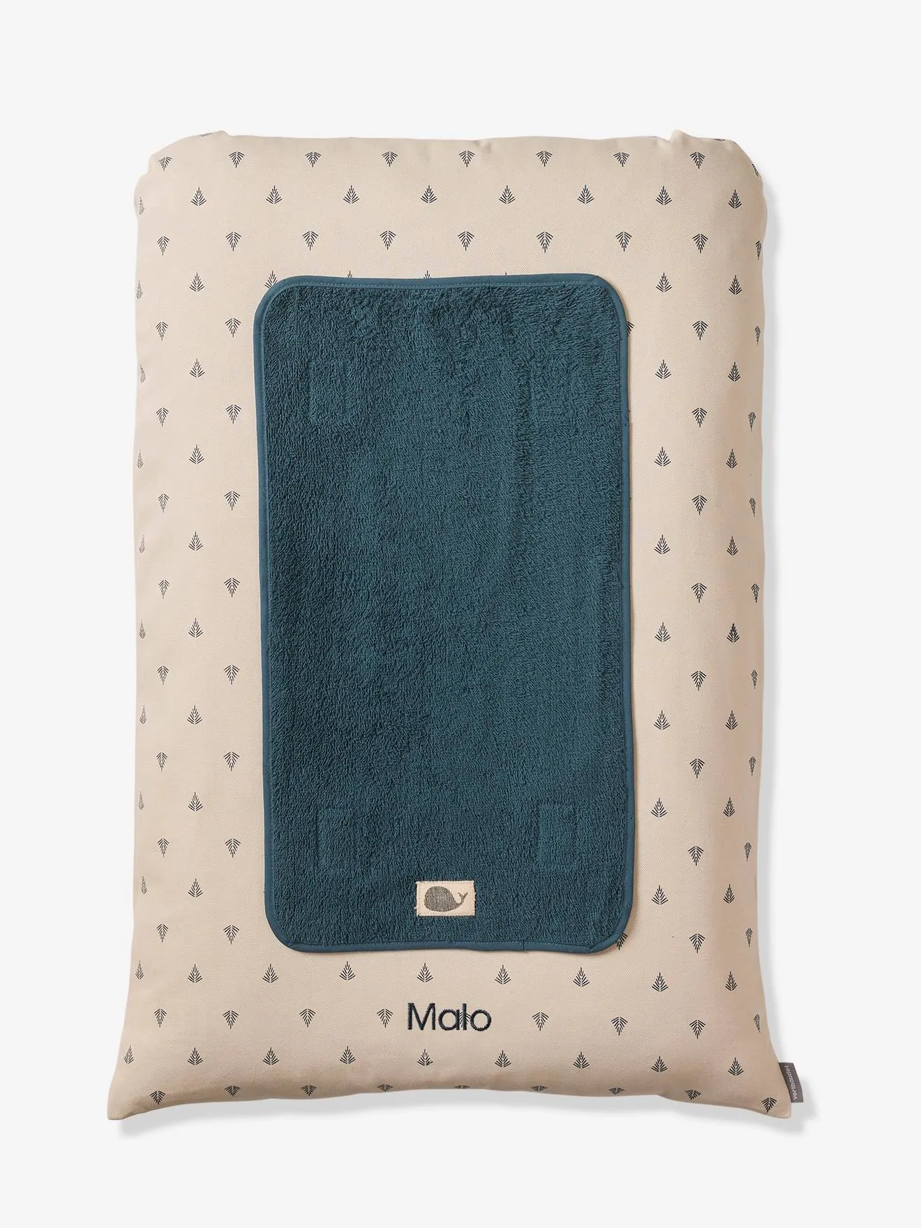 Matelas à langer personnalisable NAVY SEA beige imprimé - Vertbaudet