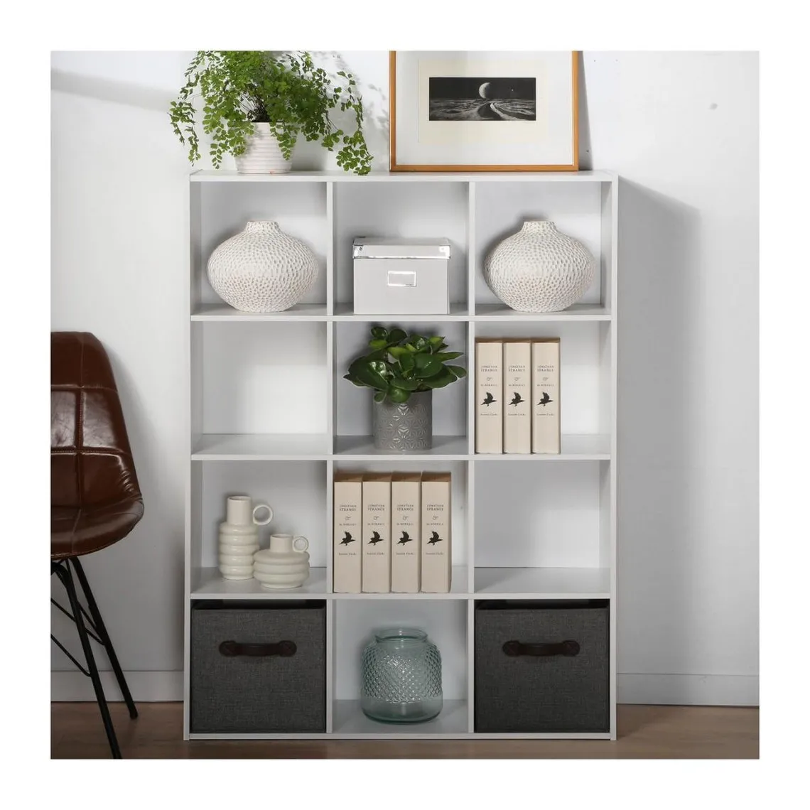 Meuble à 12 cases en bois Blanc | 3 Suisses