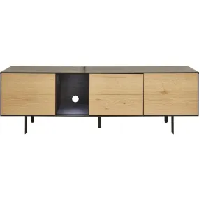 Meuble TV a trois portes en bois naturel et structure en metal TOSCANA Beige | 3 Suisses