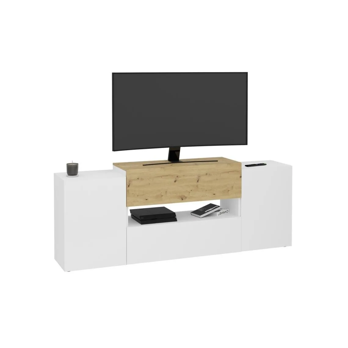 Meuble TV/Hifi Olpe blanc | 3 Suisses