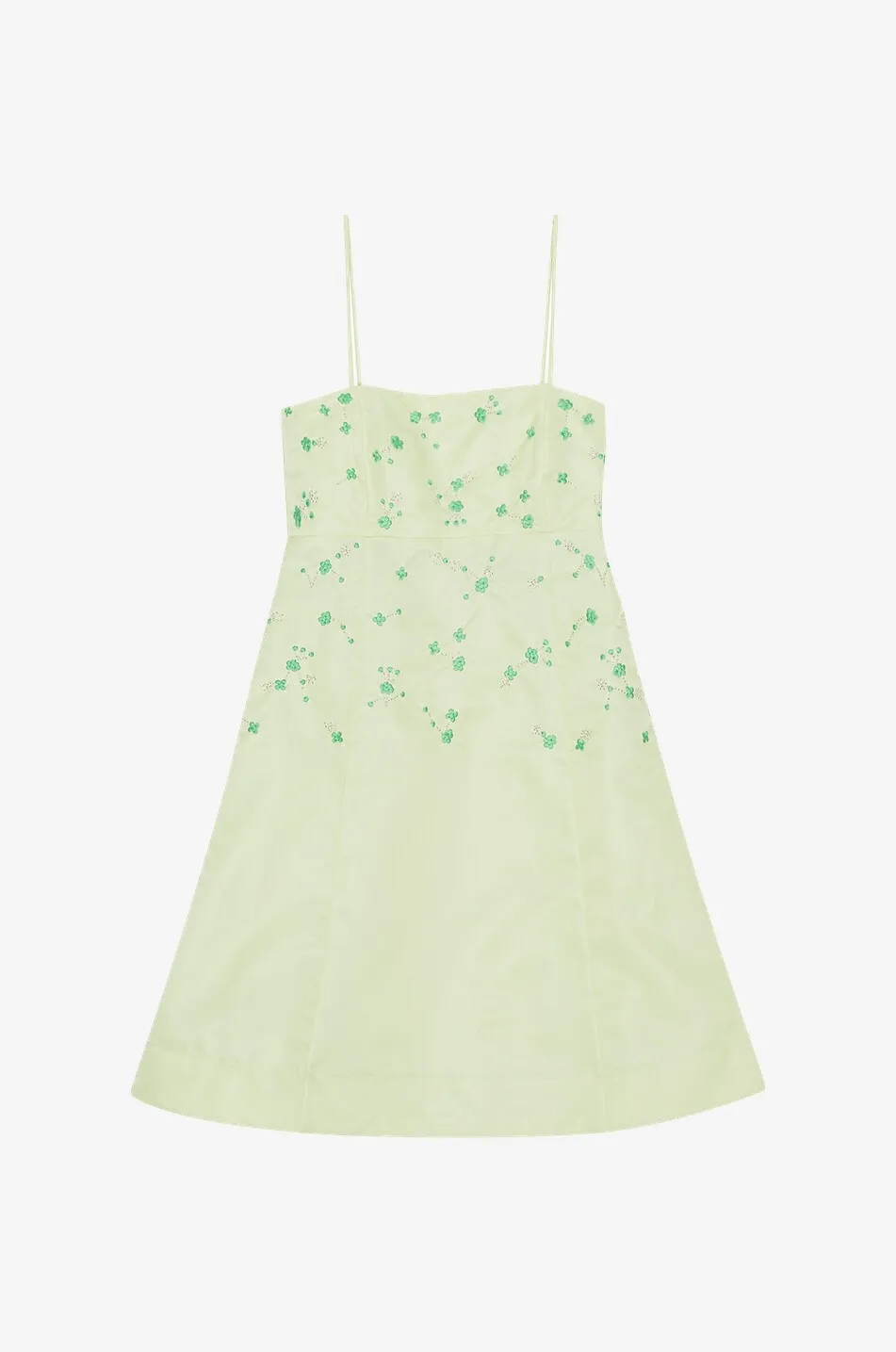 Mini robe à bretelles brodée de fleurs