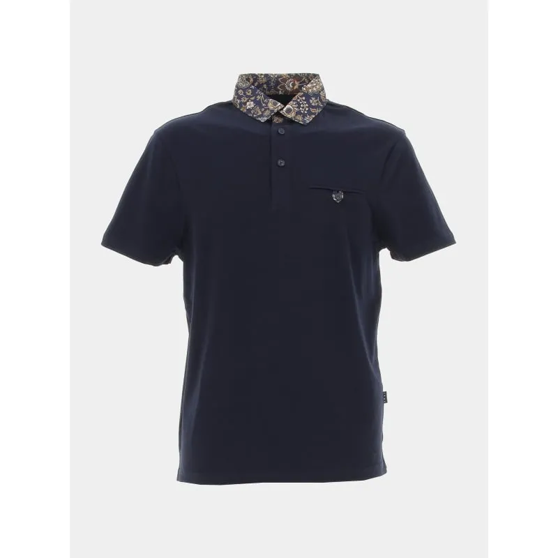 Polo col fleuri gaethan bleu ciel homme - Izac | wimod