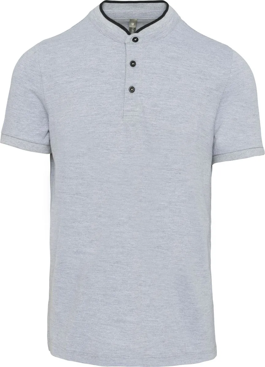 Polo homme col mao - manches courtes - K223 - gris chiné 