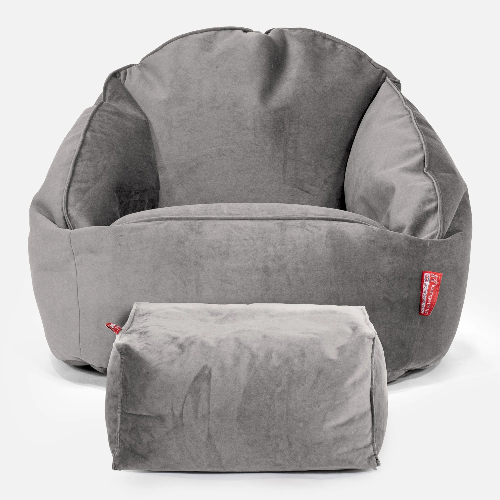 Pouf Chaise Bubble - Velours Argent