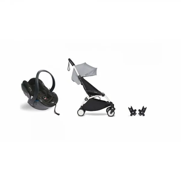 Poussette duo YOYO 2 pack 6+ et Yoyo car seat by Besafe - Cadre Blanc - Stone