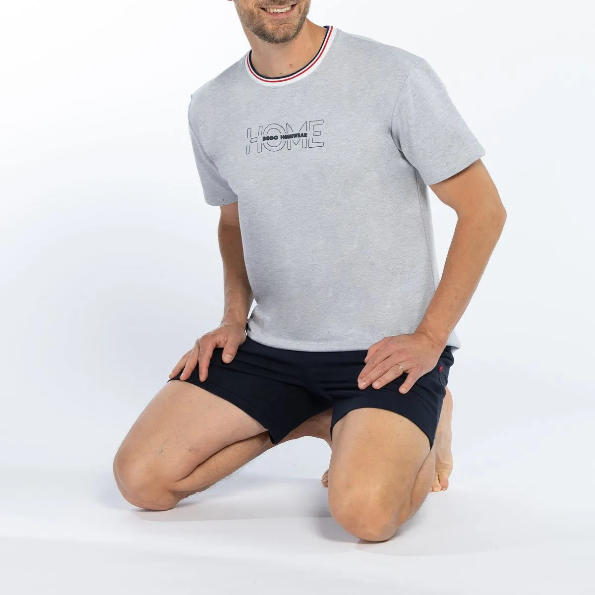 Pyjashort homme PURE gris/marine