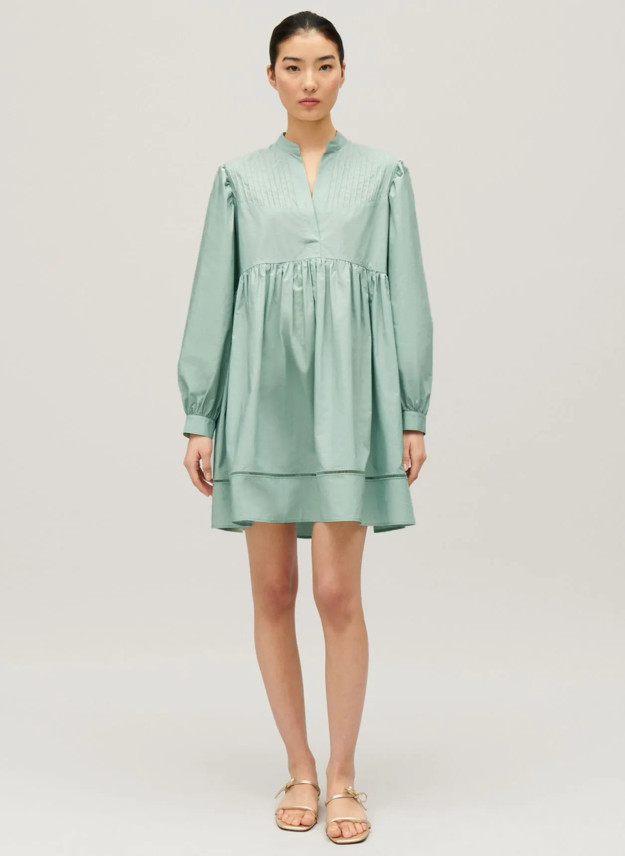 ROBE COURTE COL MAO EN COTON - CLAUDIE PIERLOT pour FEMME | Printemps