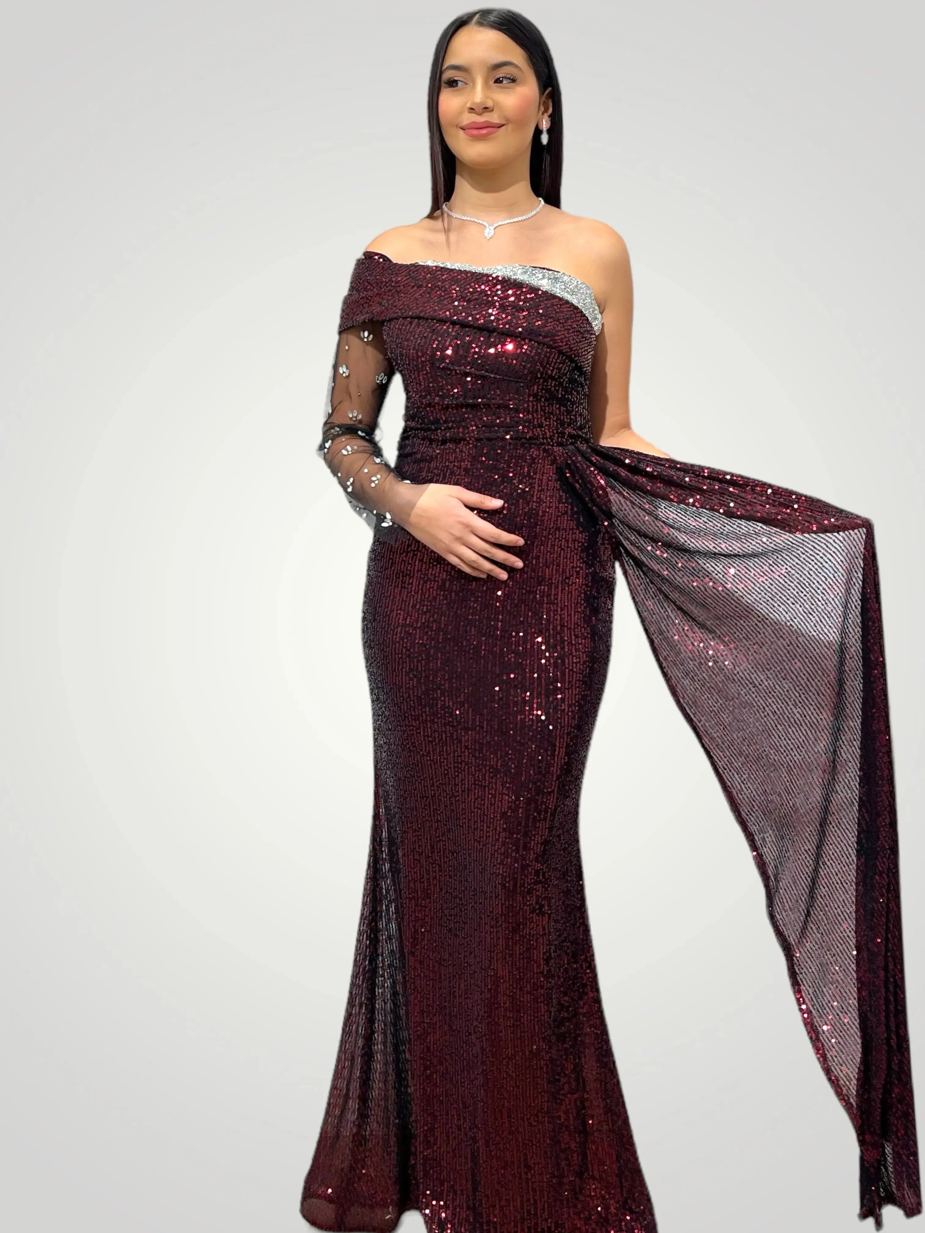 Robe de Soirée Chambéry en Sequins - Amir Couture