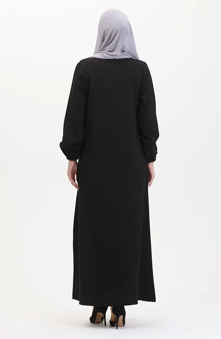 Robe De Soirée Crepe Pierre 0480-02 Noir 0480-02