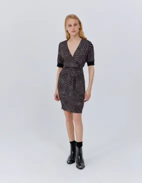 Robe grenat à imprimé psychédélique Femme