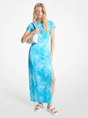 Robe longue en coton stretch tie and dye