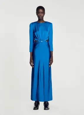 ROBE LONGUE SATINéE à DéCOUPES - SANDRO pour FEMME | Printemps