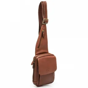Sac holster homme en cuir KATANA marron | Planetebag.com