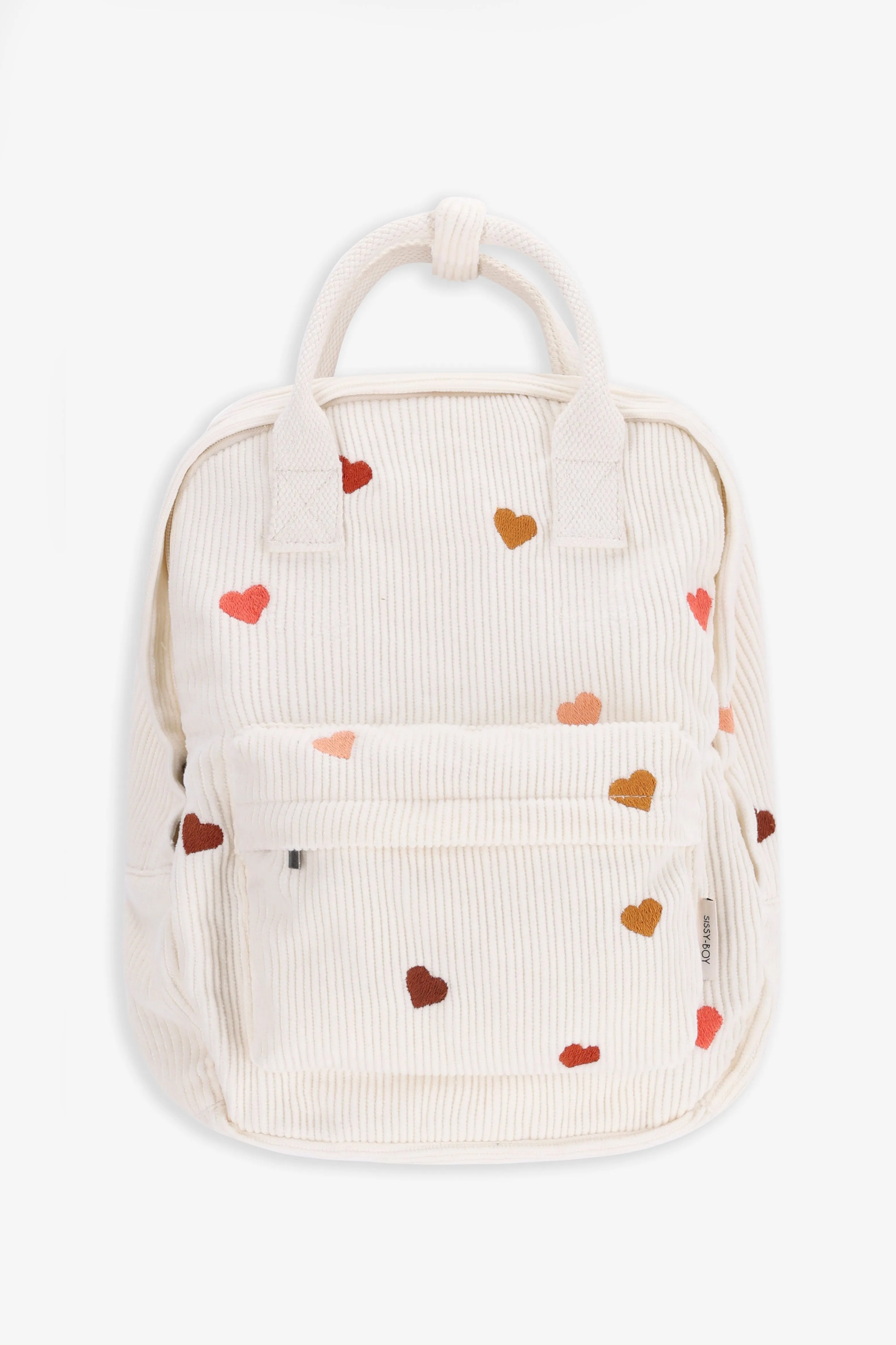 Sac à dos avec cœurs brodés - blanc