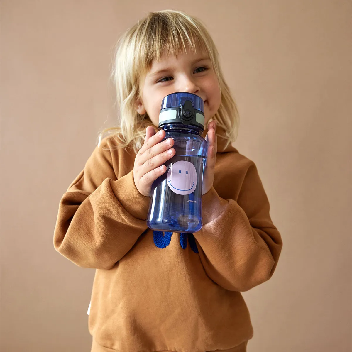 Set Boîte à Goûter et Gourde Little Gang - Smile Bleu