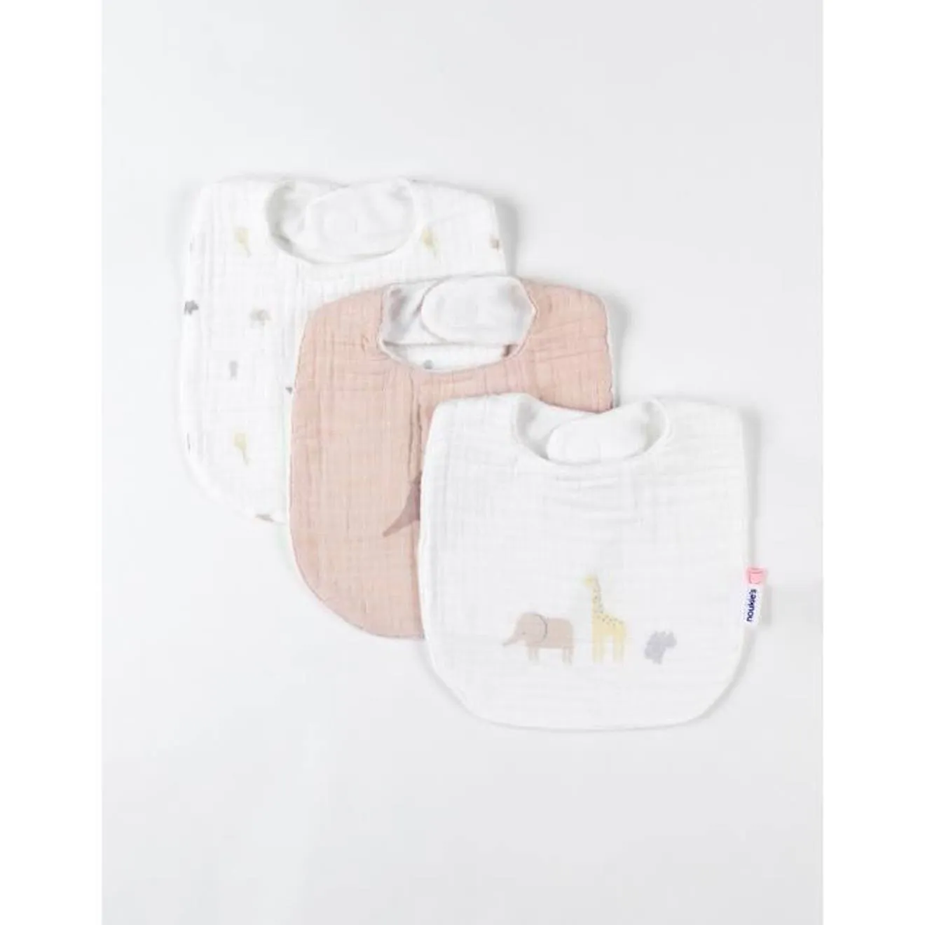 Set de 3 bavoirs imprimés beige - Noukies