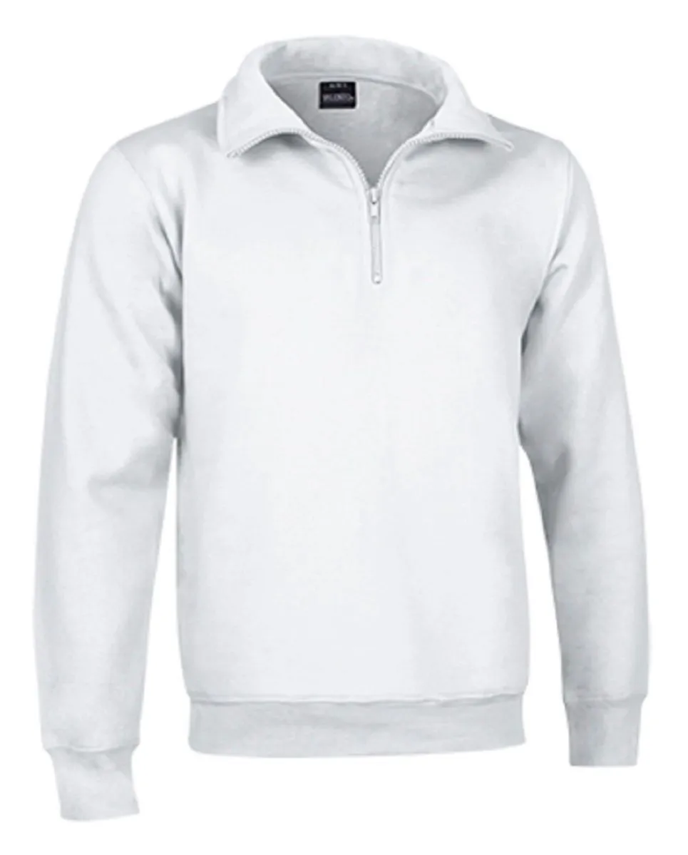 Sweat col camionneur zippé - REF WOOD - blanc 