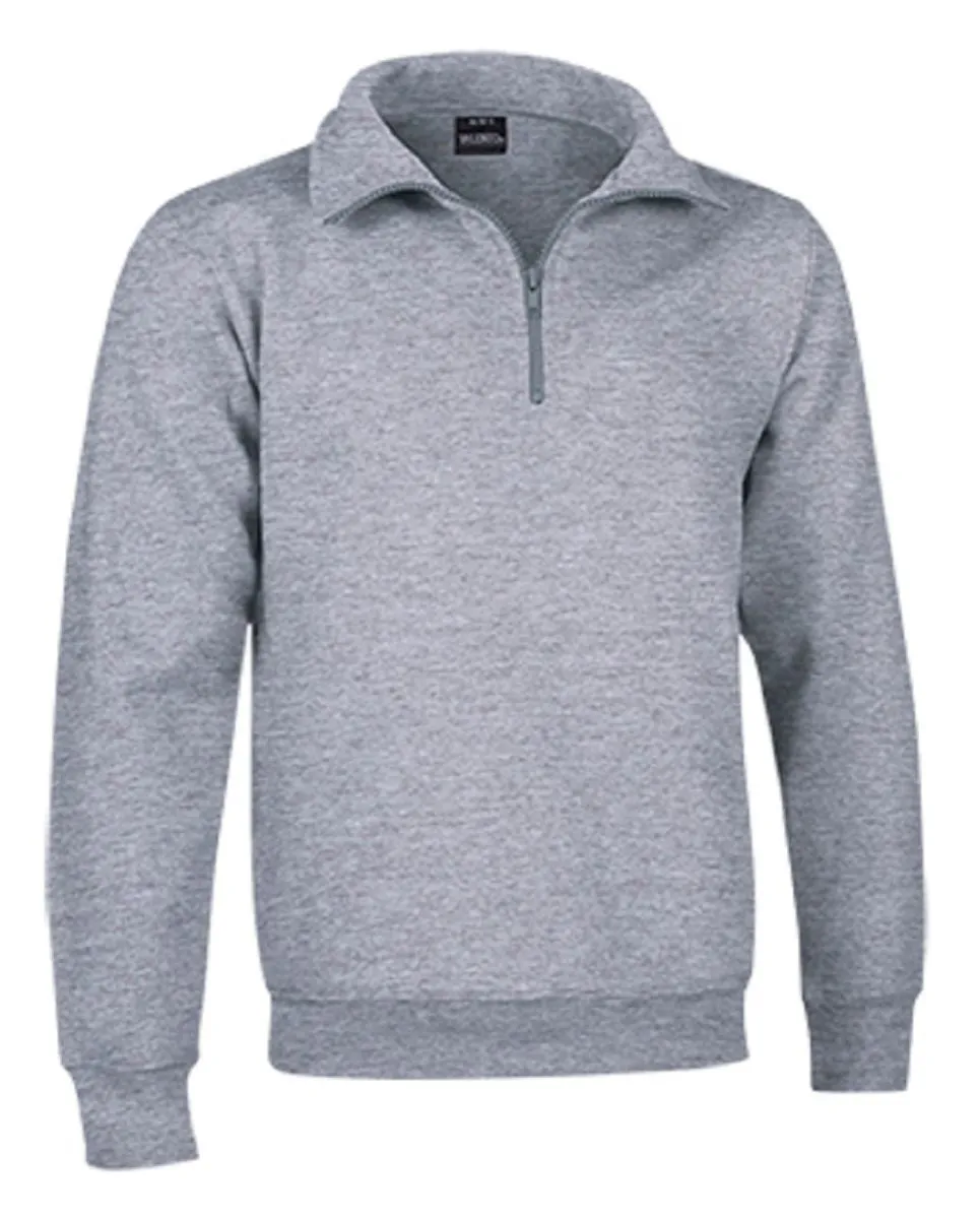 Sweat col camionneur zippé - REF WOOD - gris chiné 
