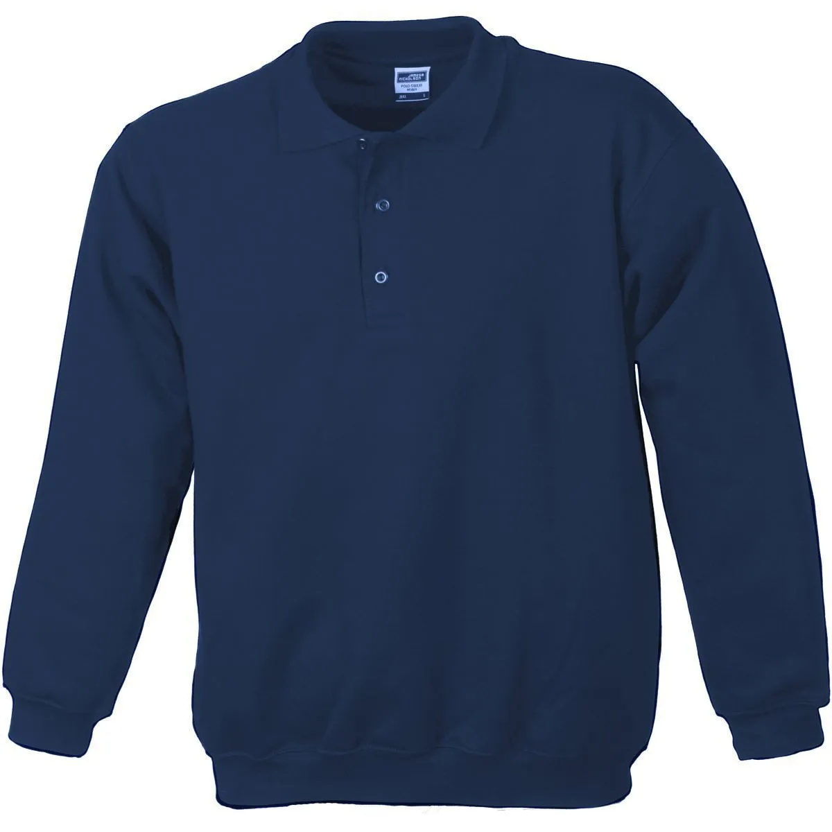 Sweat-shirt col polo - homme - JN041 - bleu marine 
